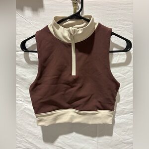 Stylish Brown and Cream Women's Top